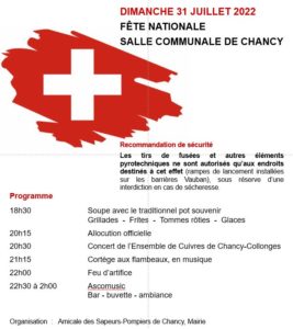 Mairie de Chancy | Fête nationale
